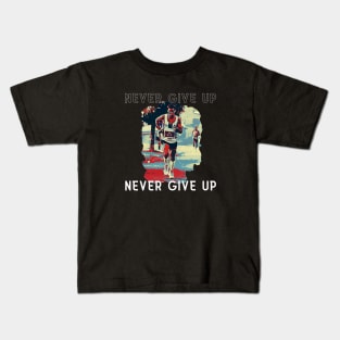 Never Give Up (Running art no.3 ) Kids T-Shirt